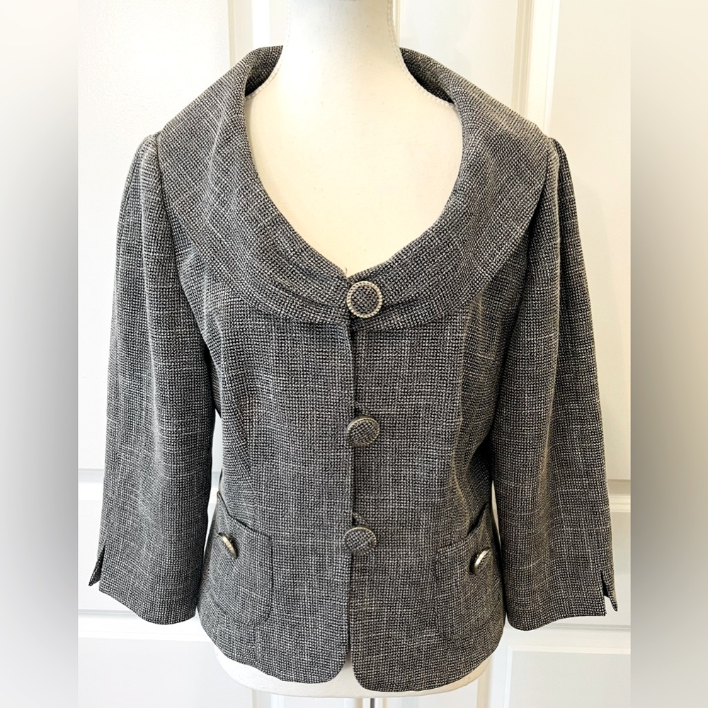 KAY UNGER RETRO JACKET ROUND COLLAR SIZE 10